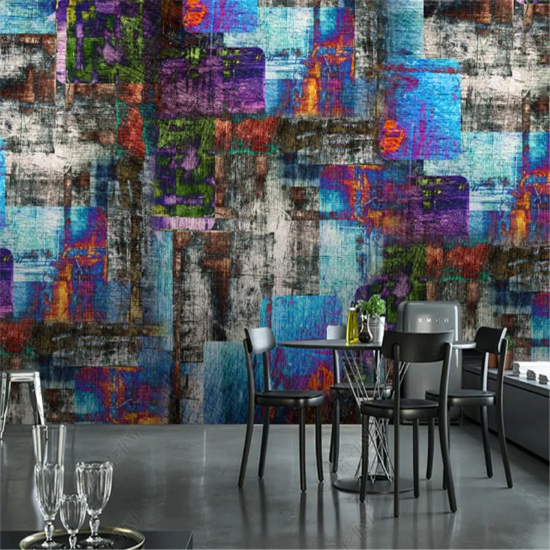 

Personality Abstract Graffiti Color Oil Painting Hotel Cafe Shop Industrial Decoration Wallpaper Background Wall Paper Mural