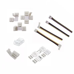 5 stks/partij 12mm 6PIN 6 Pin RGB + CCT L Vorm of T vorm Geen Solderen Gemakkelijk Connector Voor RGBCCT RGBCW LED Strip Licht 6 PIN Connector