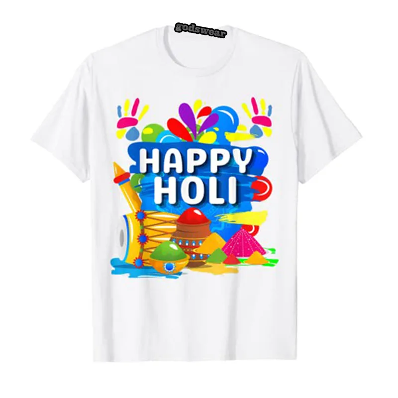 Happy Holi Indian Celebration for Women Men Kids Color India T-Shirt Aesthetic Graphic Tees Tops Short Sleeve Blouses