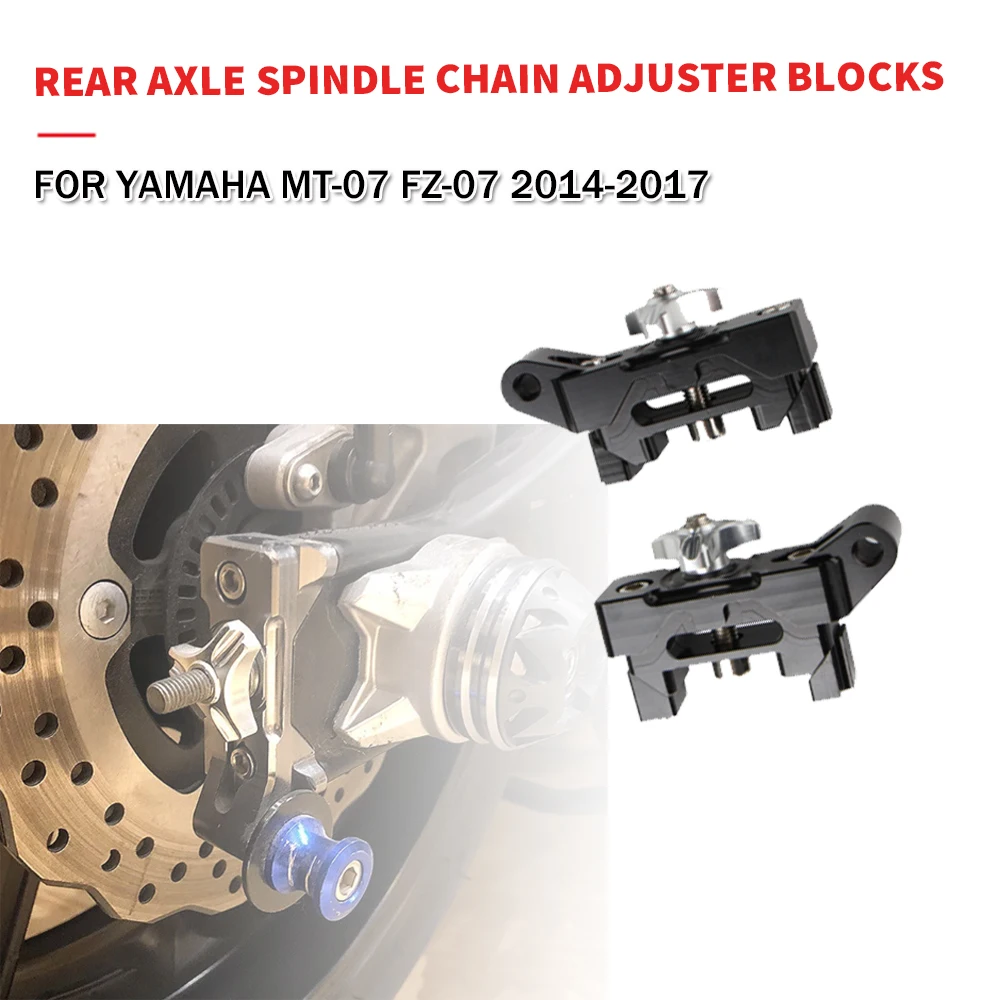 

Motorcycles Rear Axle Spindle Chain Adjuster Blocks With Bracket For YAMAHA MT-07 FZ-07 2014-2017 Tensioners Catena For FZ 07