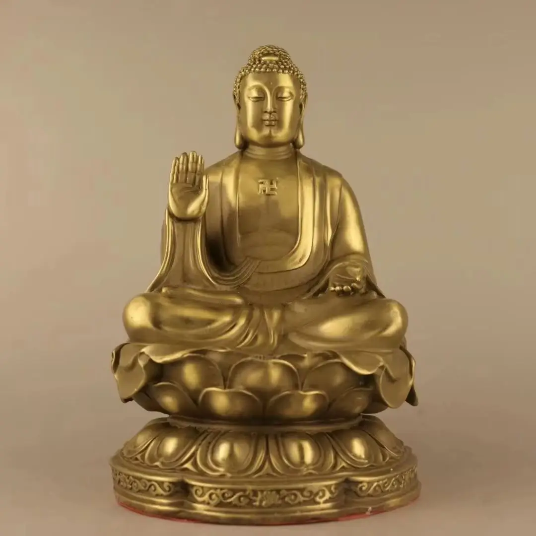 Colección de templo tibetano de 10 ", templo del cielo de latón, Buda Sakyamuni, terraza de loto, salón de adoración Amitabha, casa de ciudad