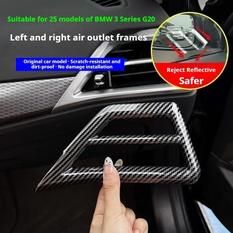 For BMW 2 3 4 Series 2025 G42 G20 G22 G23 G26 M2 G87 M3 G80 M4 G82 2025+ABS Carbon Fiber Center Control Dashboard Air Vent Cover