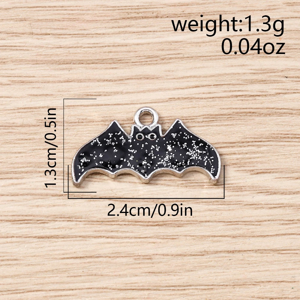 Tusember 10 Stück neue Halloween-Charms Kürbis Böser Geist Vampir Fledermaus Spinne Charms Anhänger für DIY Ohrring Halskette Schmuck – Detail 13