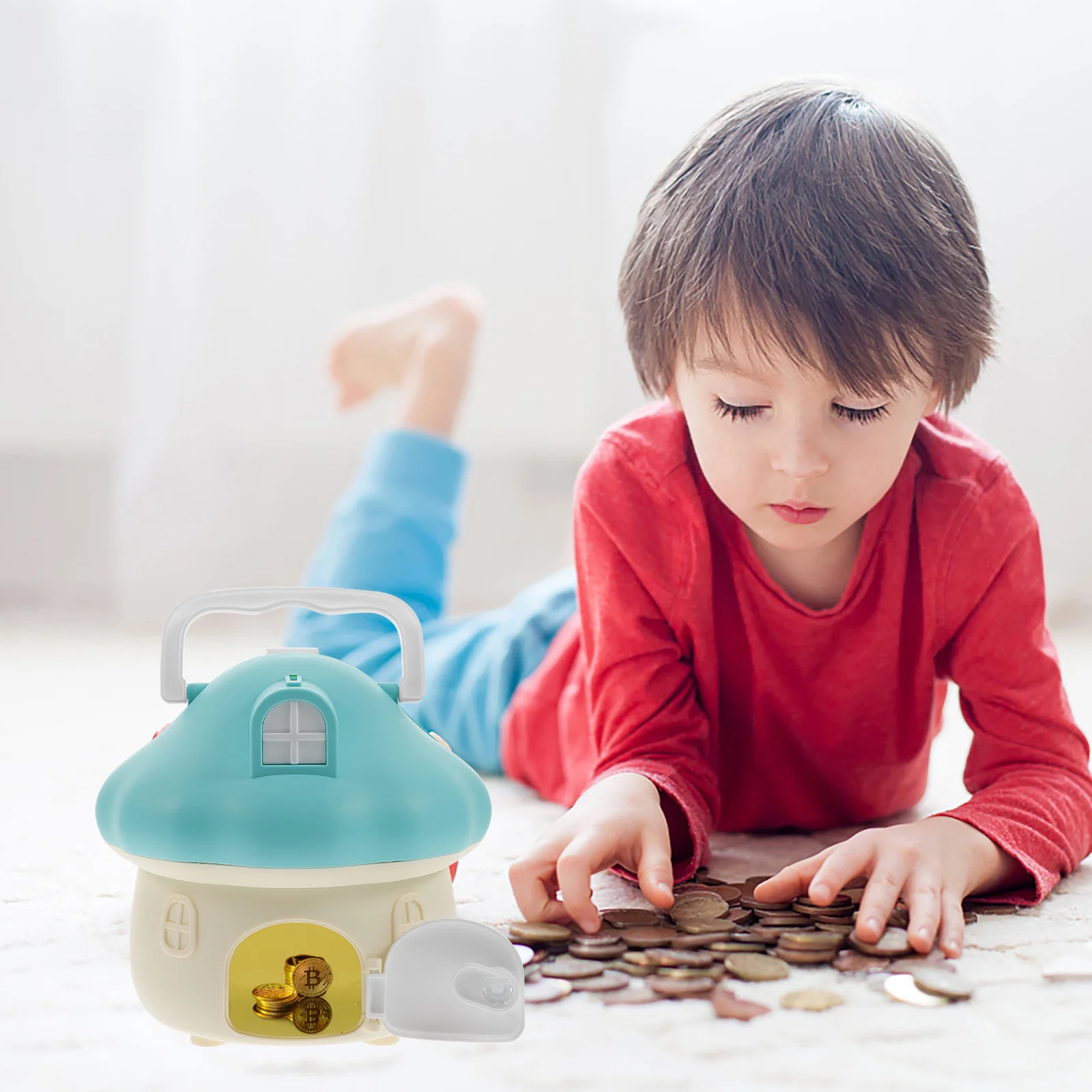 Mushroom House Cartoon Money Jar Vintage Piggy Bank for Kids Room Desktop Ornament Saving Pot Home Decor Coin Bank #4