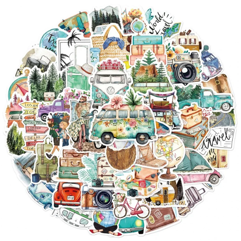 50PCS Outdoor Reise Graffiti Aufkleber für Gepäck Telefon Fall Laptop Notebook Aufkleber Kinder Geschenk