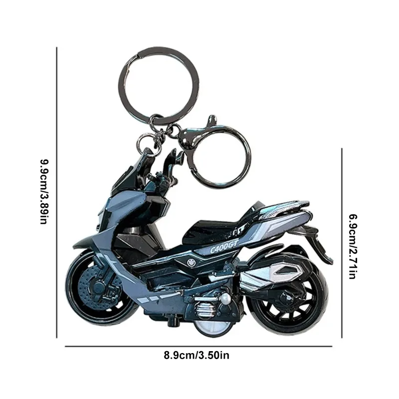 Car Fashion Creative Alloy Neutral Motorcycle Keychain Cute Simulation Toy Car Model Keychains Pendant Gift Keychain Accessories