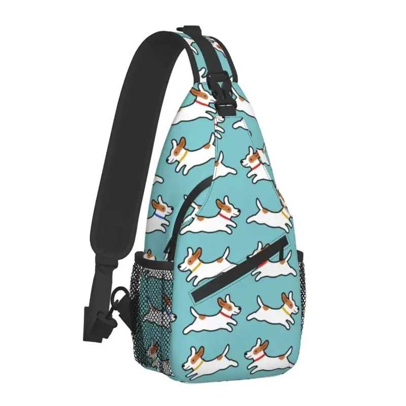 Custom Cute Jack Russell Terrier Running Dog Sling Bag for Men Fashion Shoulder Chest Crossbody Backpack Traveling Daypack