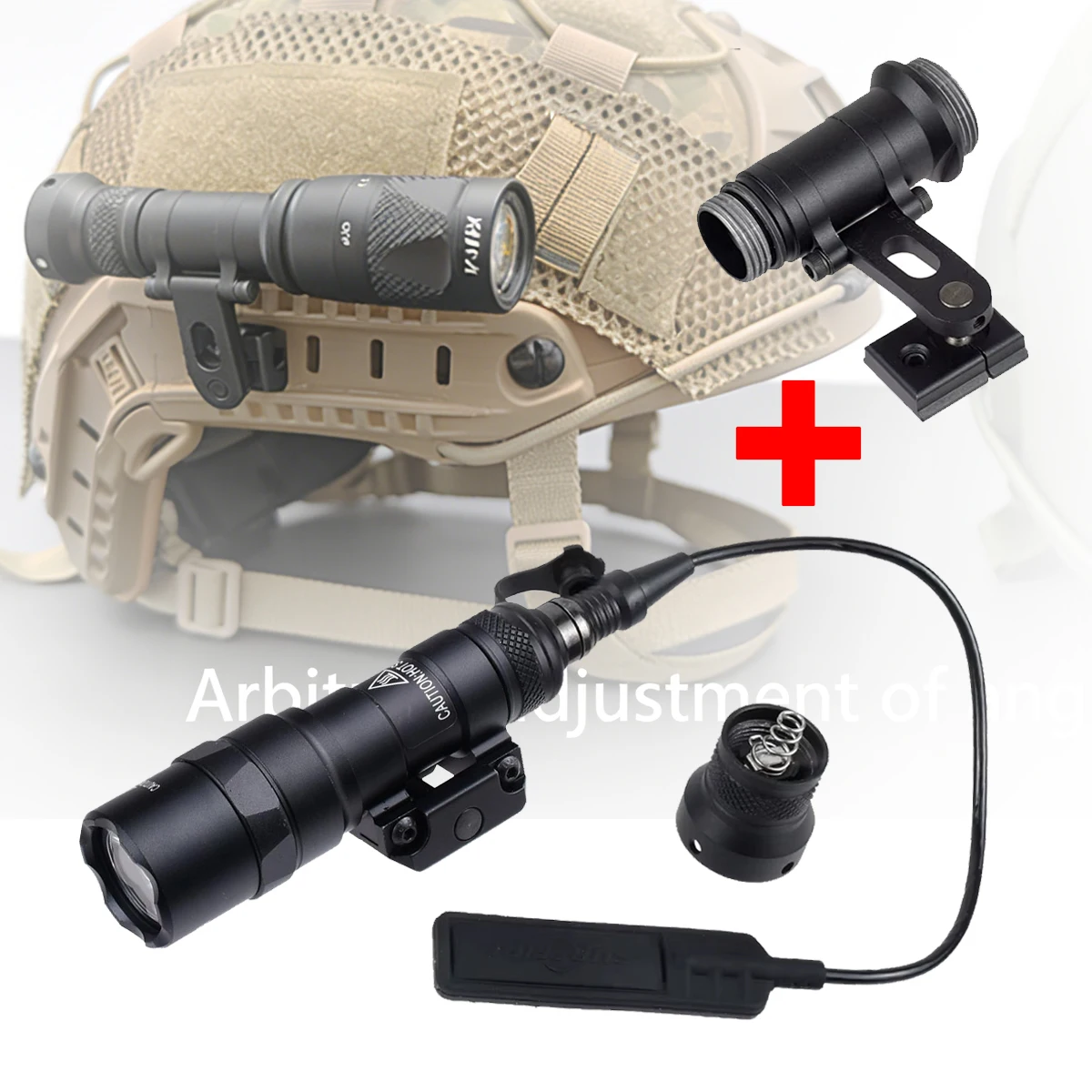 

Тактический фонарь SureFire серии M300 (M300B, M300C, M300V) с креплением ARC на шлем MICH2000 и боковой направляющей для крепления на шлем SS MAX