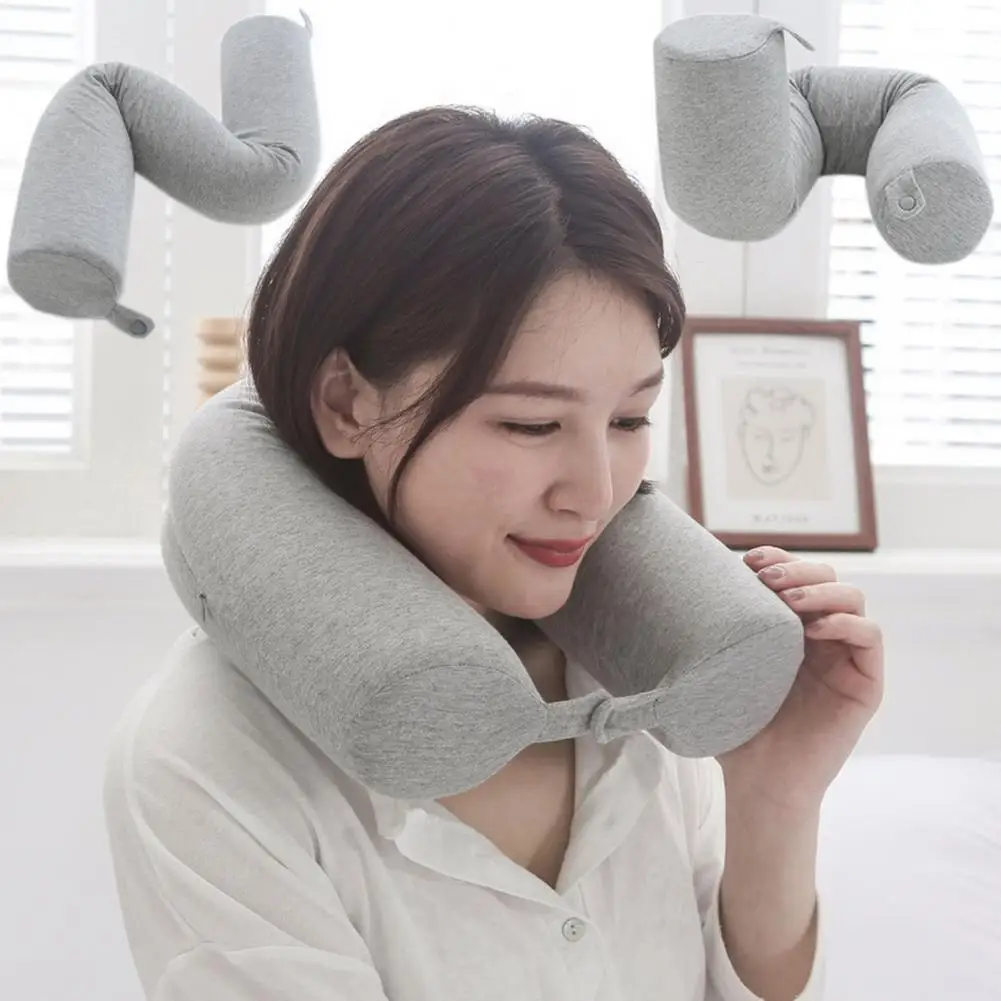 

Travel Pillow Useful Ergonomic Detachable Train Traveling Memory Foam U-shaped Neck Pillow Daily Use