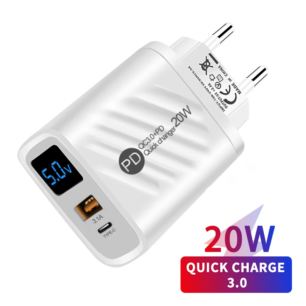 Ładowarka USB 20W Szybkie ładowanie Adapter do telefonu komórkowego iPhone 14 Samsung Xiaomi Huawei Quick Charge 3.0 Ładowarka ścienna USB Adapter