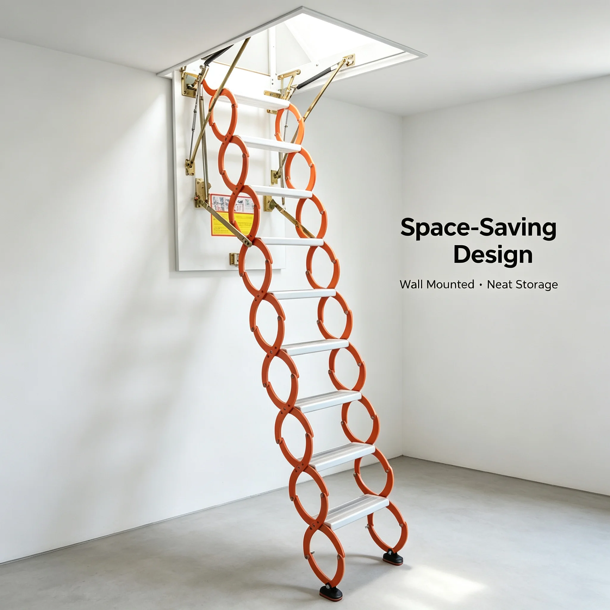 OEM Aluminum Alloy Folding Attic Ladder with 200kg Capacity for Home Access