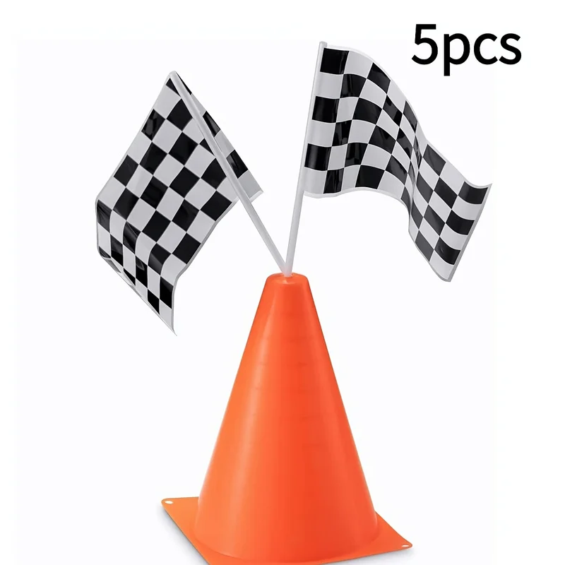 A Hand-Cranked Flag With A Black And White Grid Measuring 14 By 8.27 Inch. It Is Used By Racing Enthusiasts To Signal Refueling