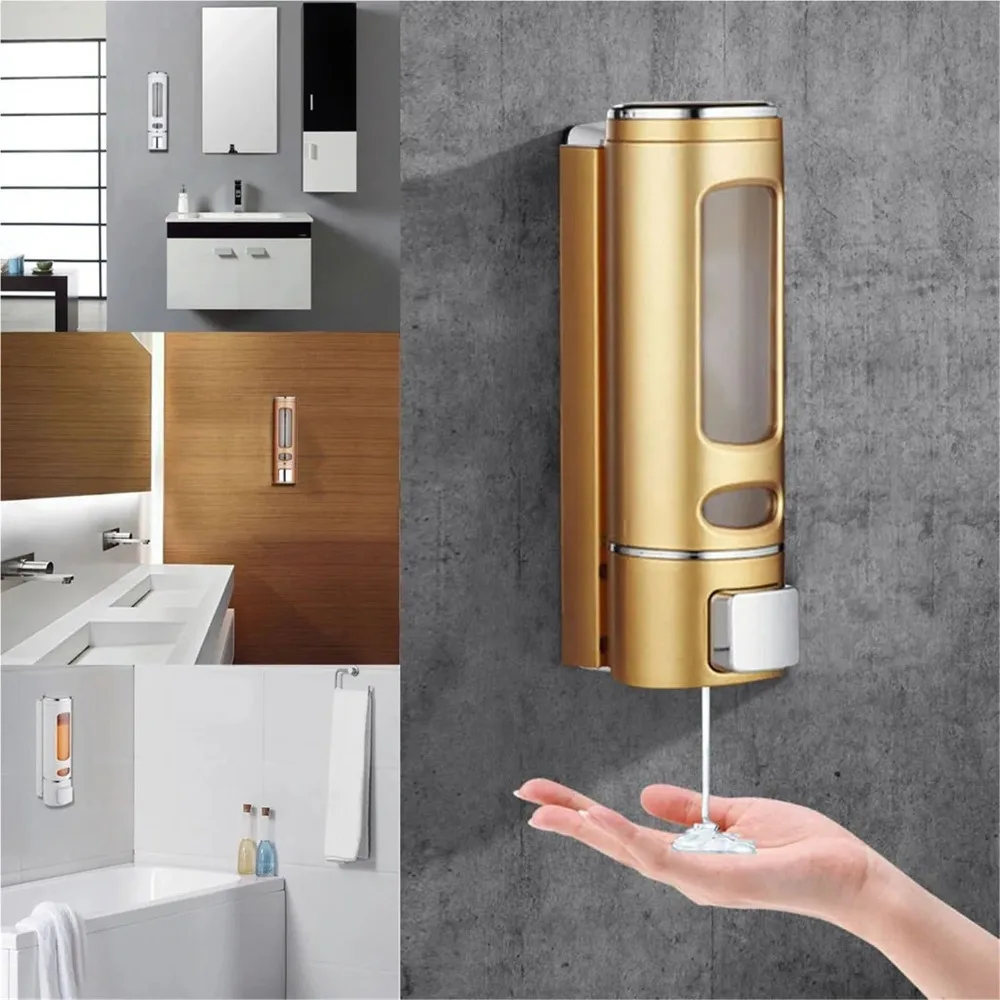 Wall-Mounted Soap Dispenser Suitable Bathrooms Kitchens Hotels Refillable Liquid Lotion/Soap Dispenser Wall-Mounted Installation