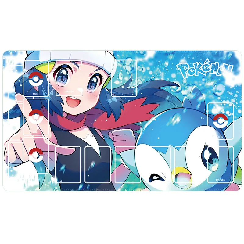 60*35*0.2cm PTCG Pokemon Dedicated GAME Card Mat Battle Acerola Marnie Serena Pikachu Bulbasaur Gift Toy Anime Table Mat