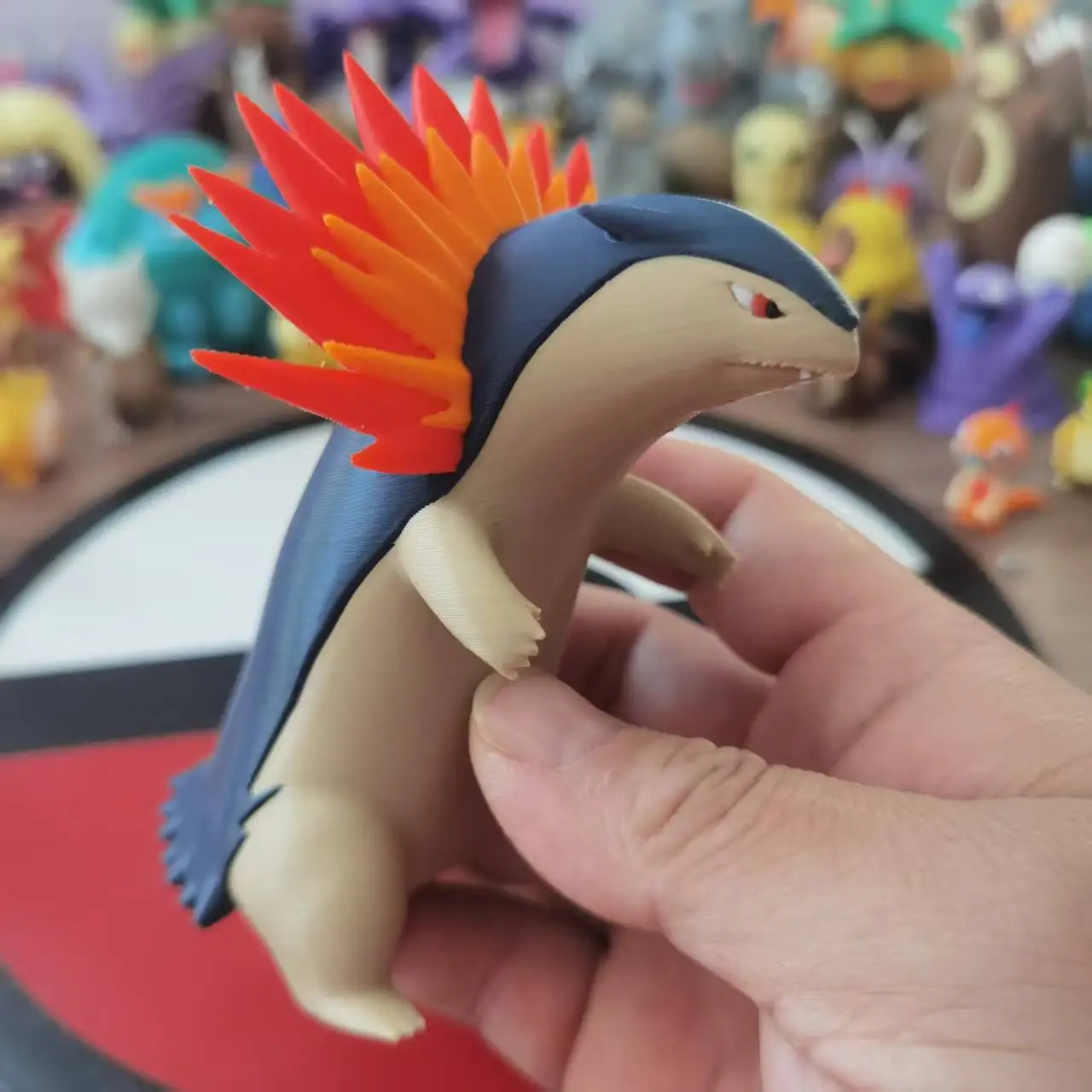 Anime Typhlosion Quilava Cyndaquil Action Figure Proportion World 1:20 Diy 3D Printing Cartoon Character Desktop Statue Gift Toy