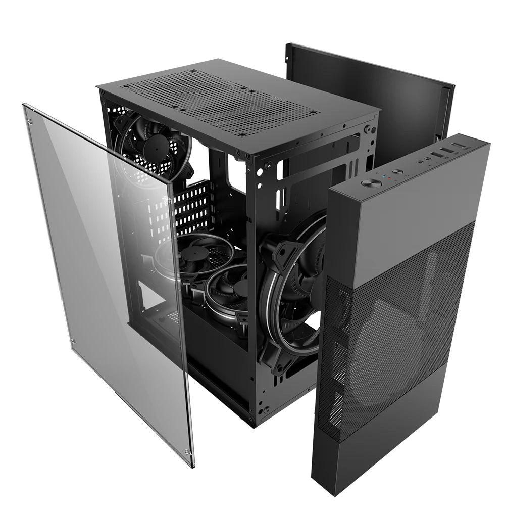 Imagem -06 - Design Industrial Chassis Computer Cabinet Case Desktop Game Vidro Temperado Atx Medium Tower Oem Personalizado