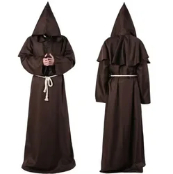 Halloween Cos Kostuum Oude Kostuum Middeleeuwse Monnik Kleding Monnik Gewaad Tovenaar Kleding Priester Kleding