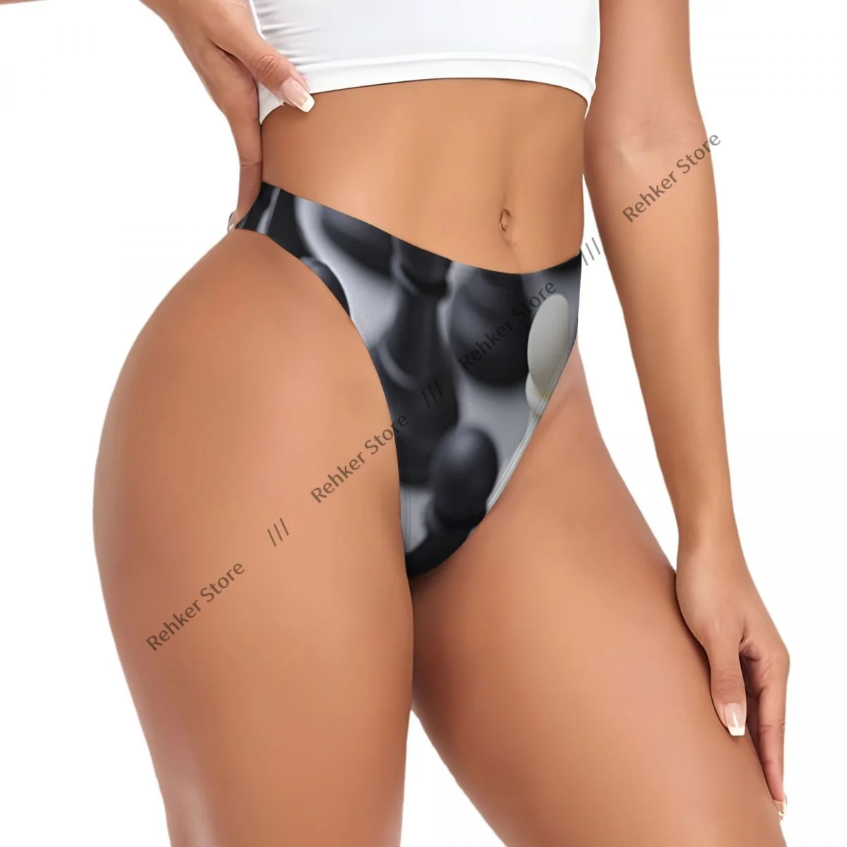 Sexy G-string Thongs Women Panties White Chess Pawn Underwear Lingerie Tanga