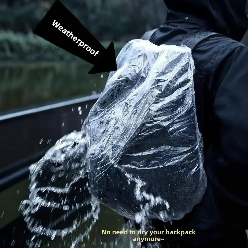 30Pcs Disposable Backpack Rain Cover Dust-proof Foldable Backpack Protective Sleeve Plastic Compact Transparent Backpack Cover