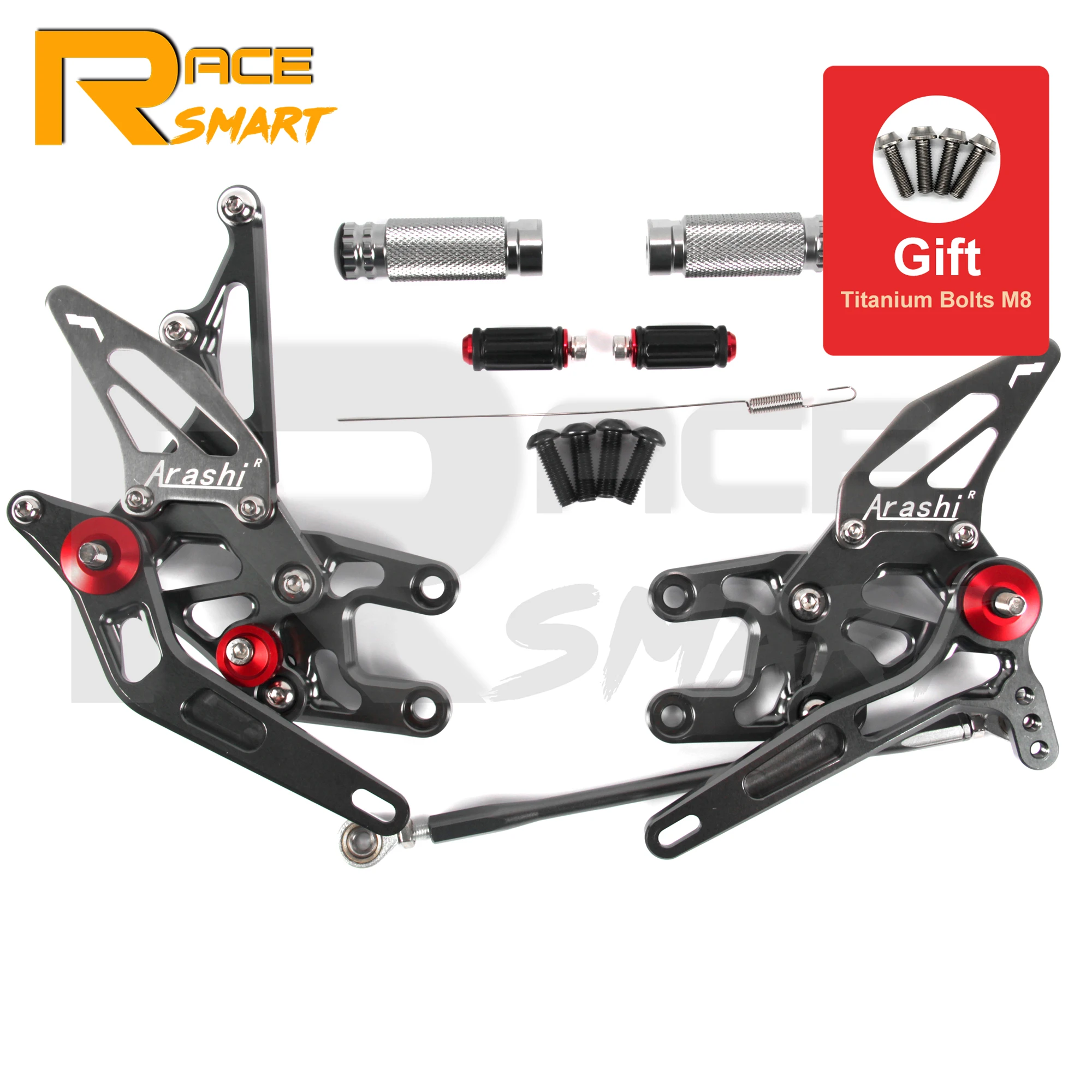 

ZX-10R ZX1000 2004-2005 1 Set Motorcycle CNC Adjustable Rearset Footrests FootPegs Foot Pegs For KAWASAKI ZX10R ZX-1000 04 05