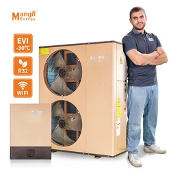 A+++ 18KW House Heating Cooling R32 -25C EVI Water Heater Pumps System Air To Water Split Heat Pump