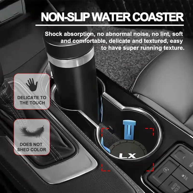 Car Coaster Water Cup Non-Slip Silica Gel Pad Holder Mat For Lexus LX 470 600 570 600 2023 2021 2016 2015 2010 2013 Accessories