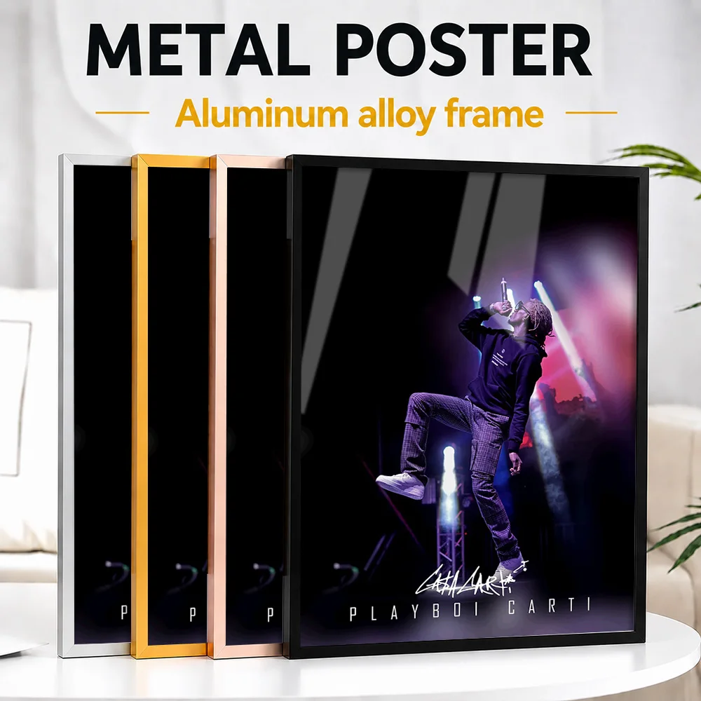 Playboi Carti Performing Live Metal Poster With Aluminum Alloy Frame Personalized Hip Hop Tribute Wall Art Ideal For Music Room