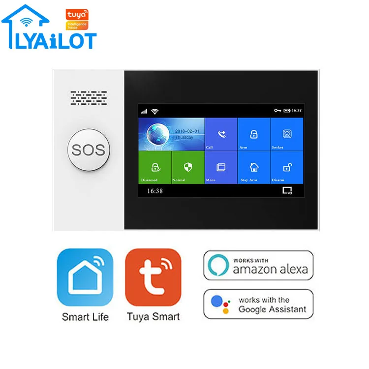 

Factory Manufacturer TFT Touch Screen GSM Wireless Wifi Tuya Fire Smoke Smart Home Burglar Alarm Security System