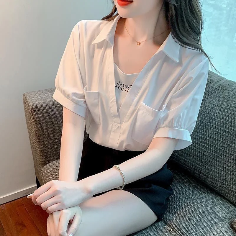 Faionable Chiffon ort Sve irt Donna Estate 2024 Nuovo Design Sensation Small ence Elegance Profional Top