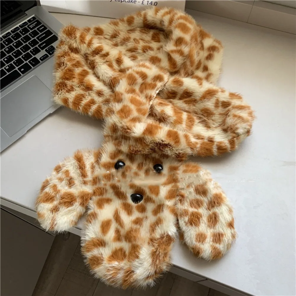 novos-chapeus-femininos-com-protecao-para-as-orelhas-e-cachecol-de-protecao-para-o-pescoco-com-estampa-de-leopardo