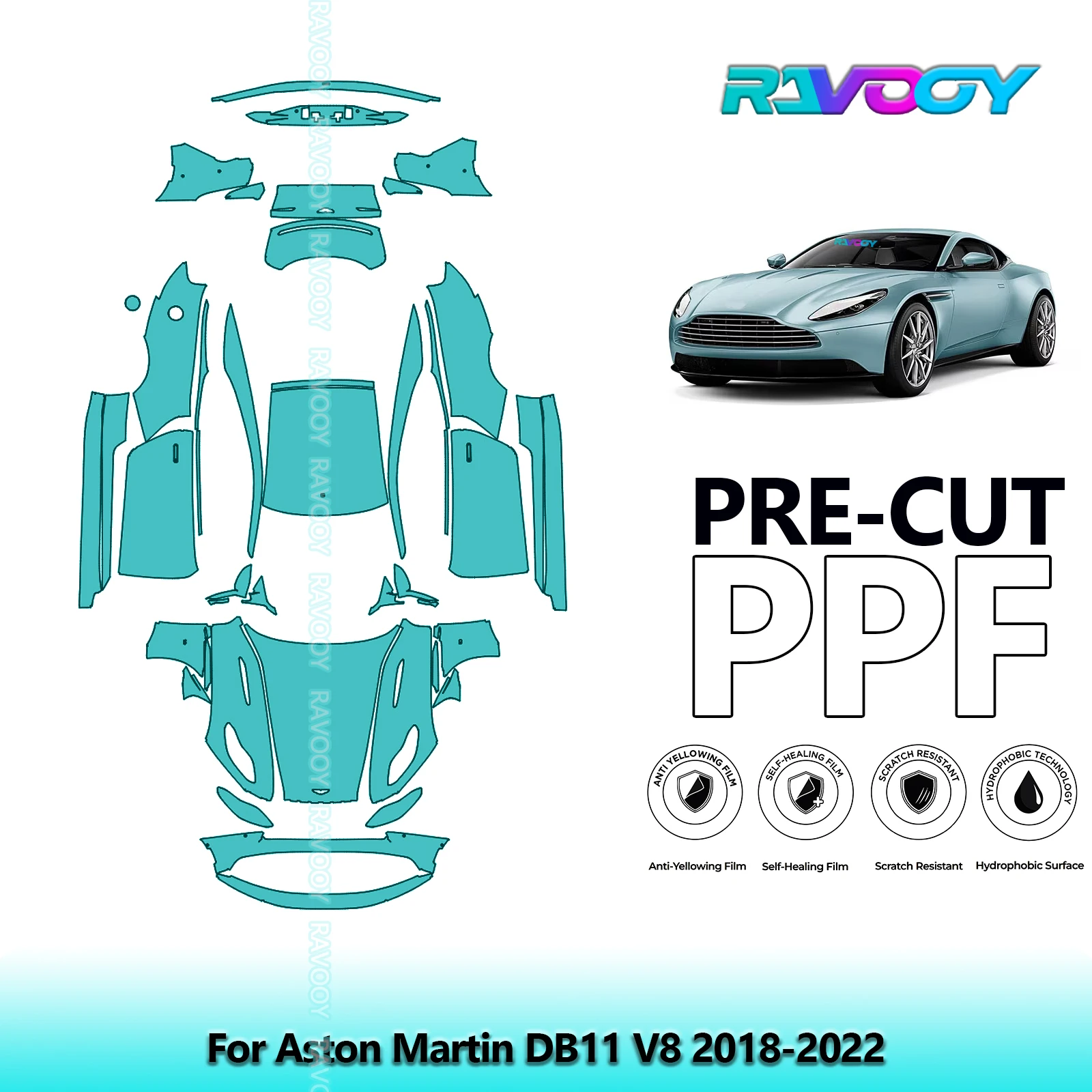 

Full Vehicle Clear Bra Precut PPF Paint Protection Film For Aston Martin DB11 V8 2018-2022