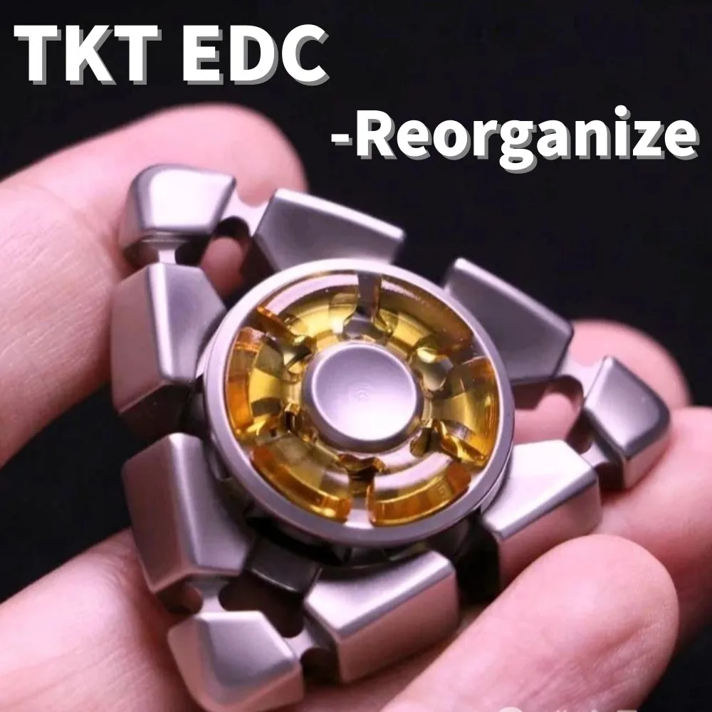

TKT EDC Reorganize Fidget Spinner из нержавеющей стали, сенсорные игрушки для взрослых, трехлезвийный Спиннер, новинка, игрушка