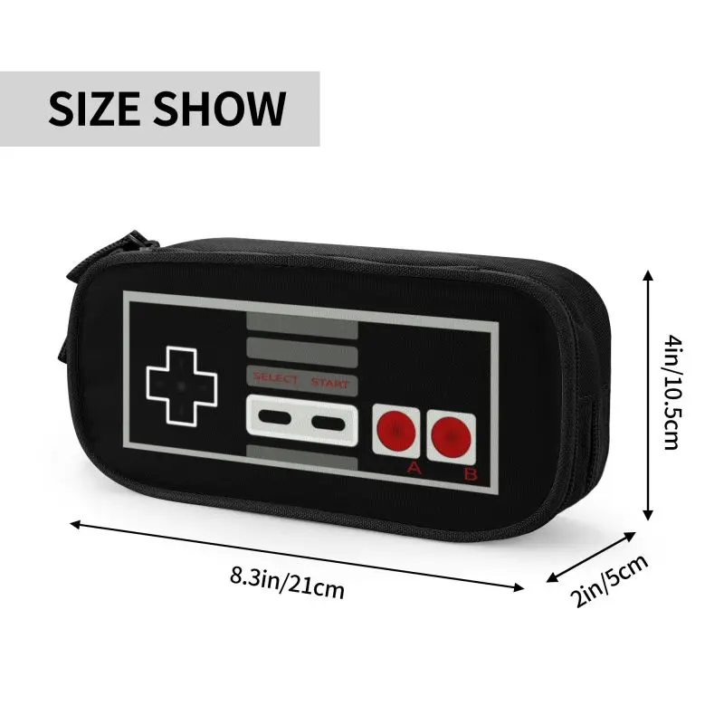 Imagem -04 - Cute Game Controller Play Gaming Pencil Cases para Meninas e Meninos Caixa de Caneta de Grande Capacidade Bolsa Material Escolar Personalizado