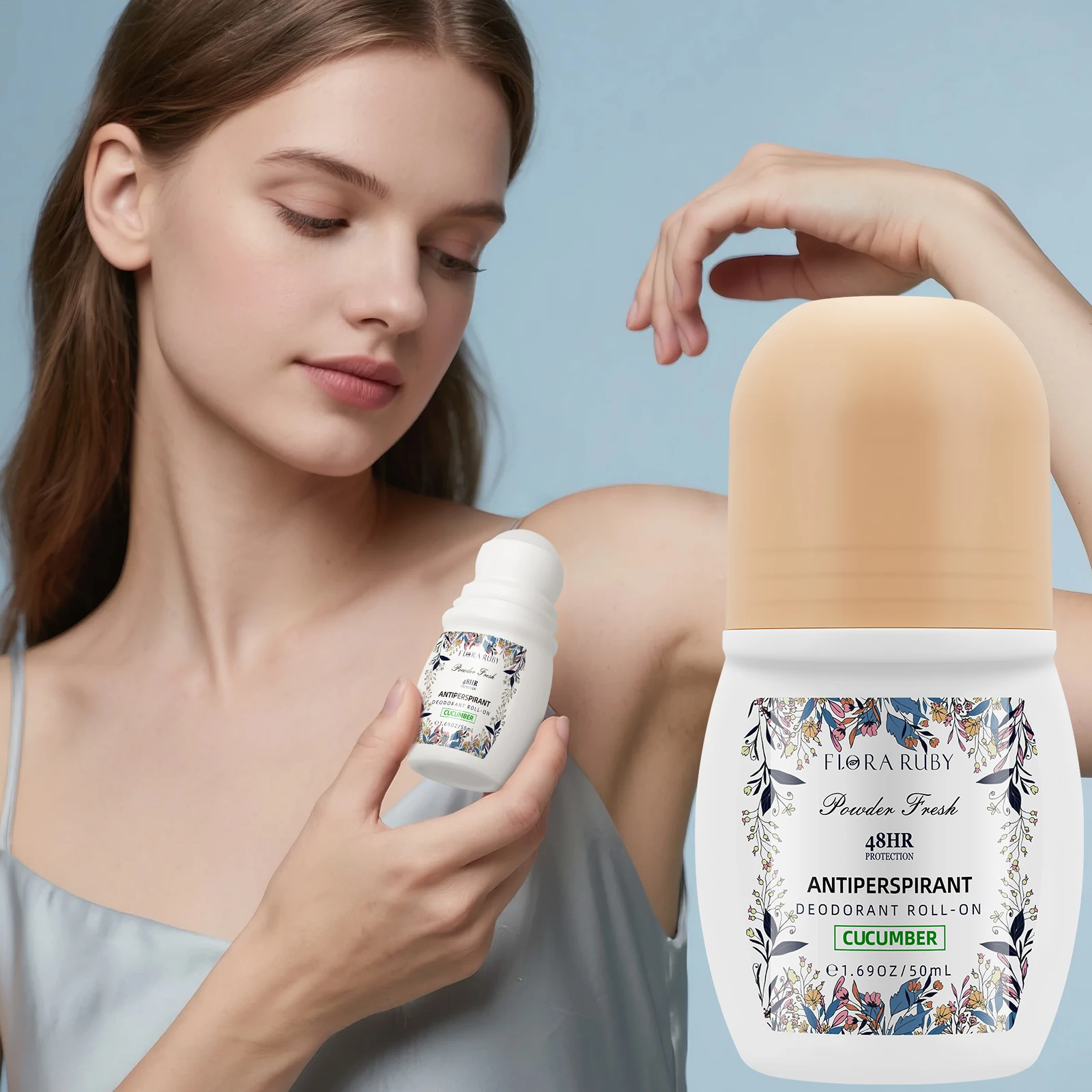 

Floar Ruby Deodorant for Women Seed Series Deodorant Roll On 48h Odor Protection, PH Balancing Minerals, Invisible Solid,