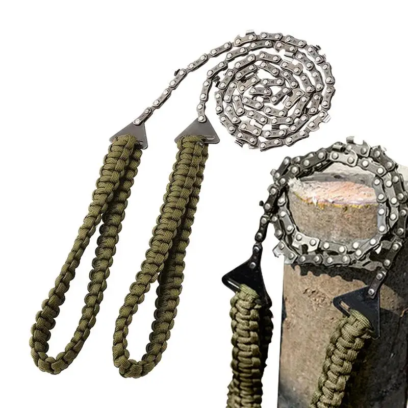 Pocket Chainsaw With Paracord Handle Pocket Chainsaw Folding Chain Hand Saw With Paracord Handle For Camping Backpacking