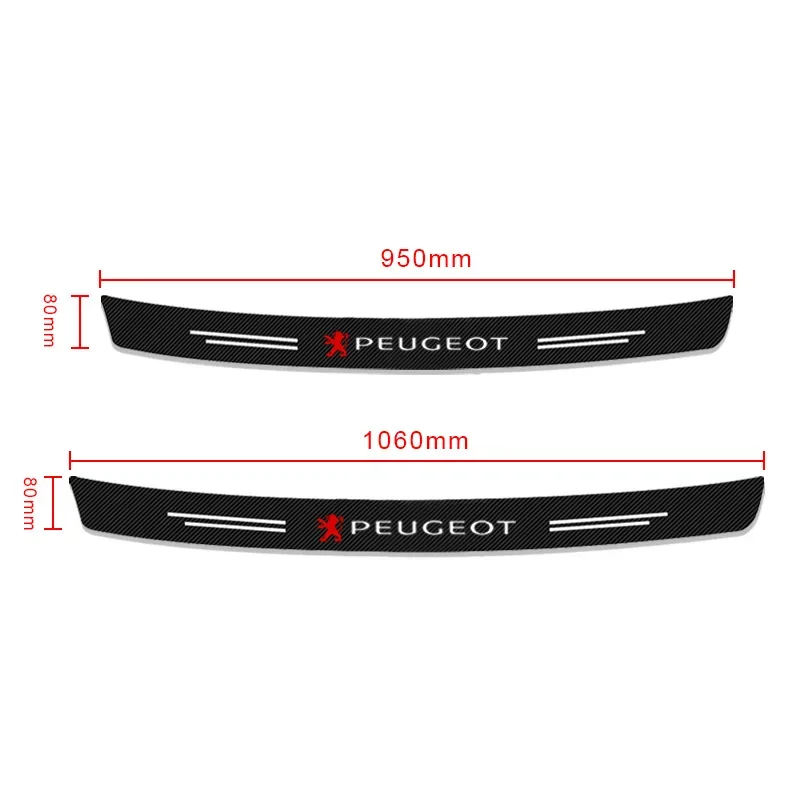 1Pcs Carbon Fiber Car Rear Bumper Trunk Guard Protected Caps For Peugeot 206 308 307 208 207 3008 2008 508 407 301 406 408 607