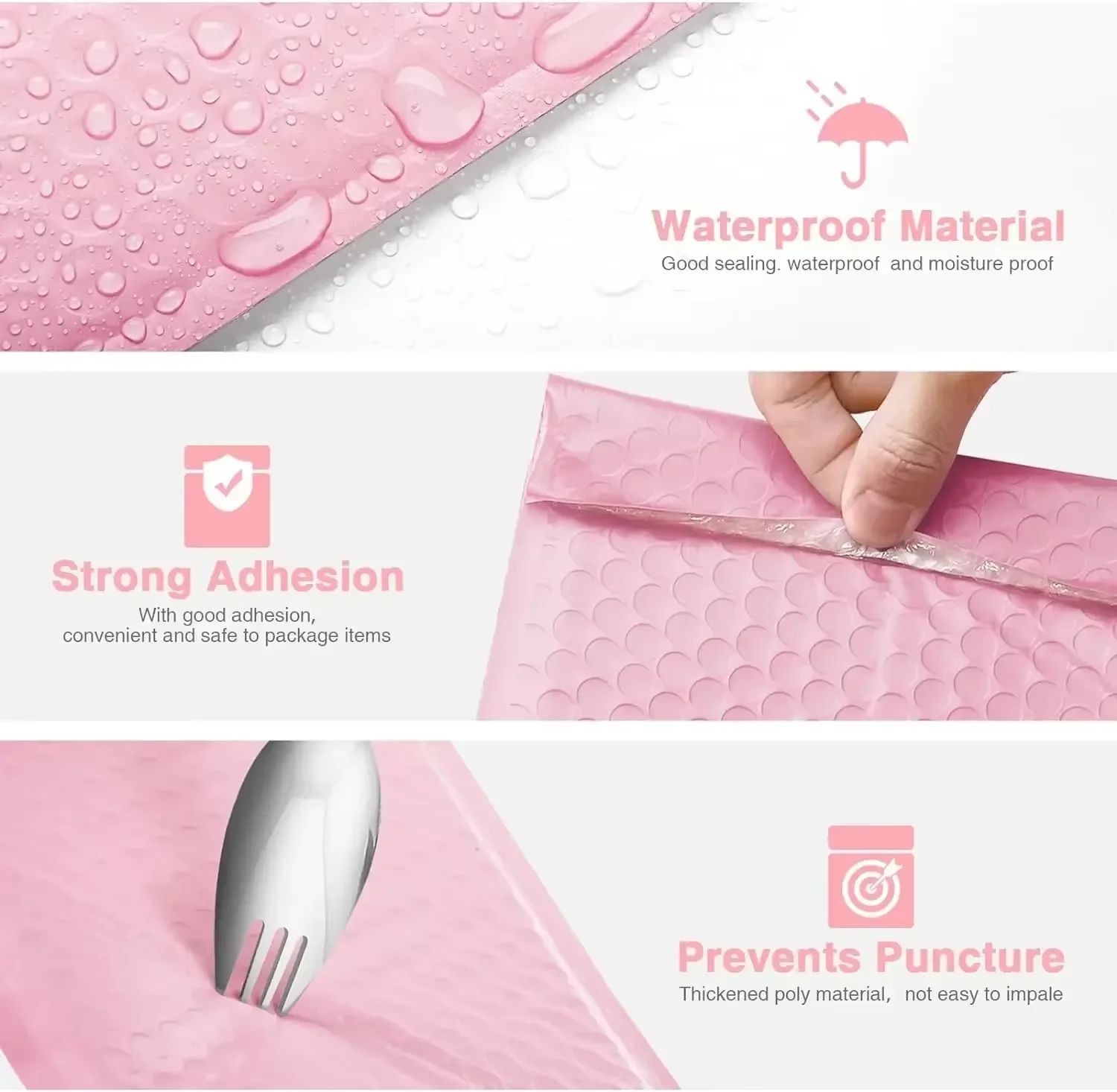 Picture 3: 100 Pcs Small Business Supplies Bubble Envelopes - Packaging Shipping Bags for Delivery Package