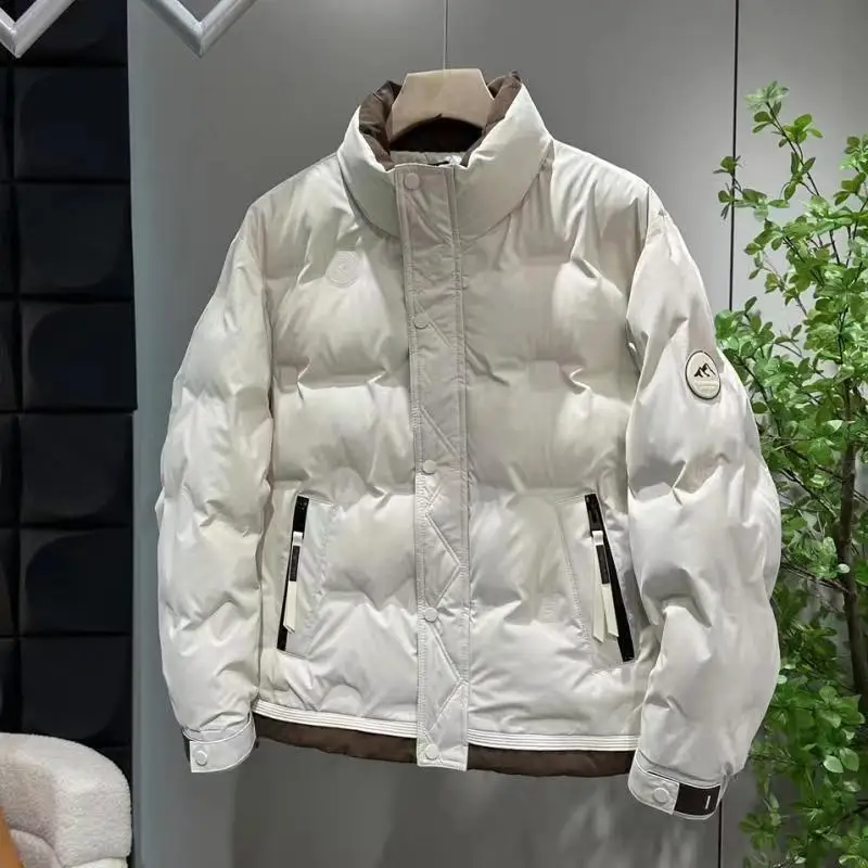 Autumn/Winter Men's Fleece-Lined Windproof Thickened Sheep Cotton Coat Loose-Fit Plus Size Stand Collar Padded Jacket Warm Cotto