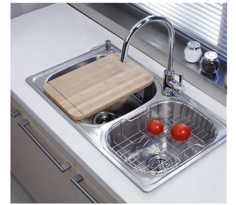 Aço inoxidável Double Bowl Kitchen Sink