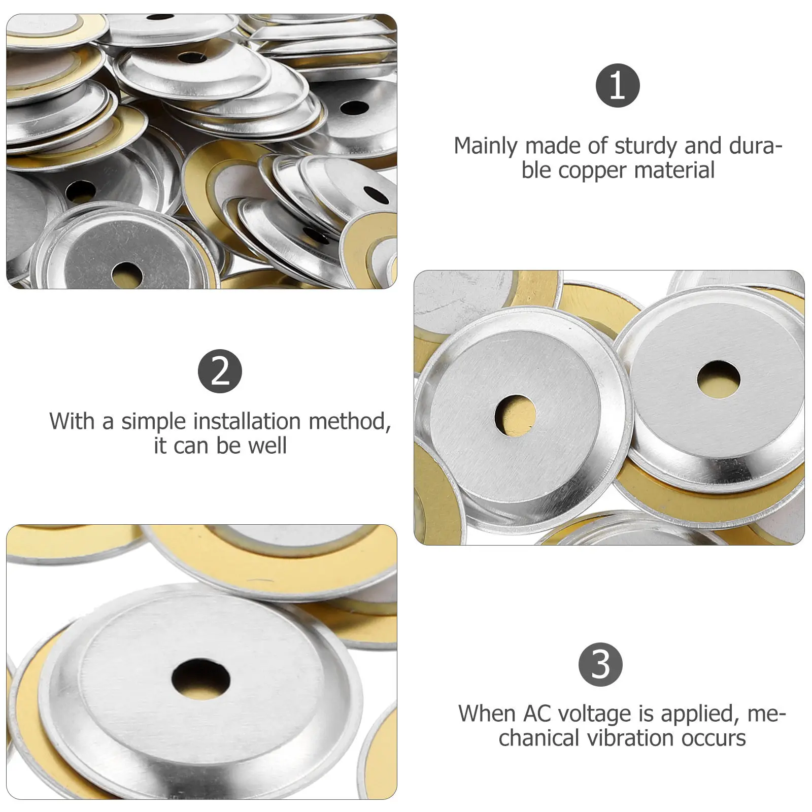 150Pcs Ceramic Buzzer Disc Piezo Transducer Pickup for Guitar Acoustic Instruments Sound Sensor Trigger Buzzer Copper Diaphragm