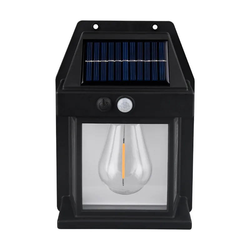 Solar outdoor tungsten wire courtyard wall lamp, human induction lamp, garden energy-saving street lamp, small night lamp