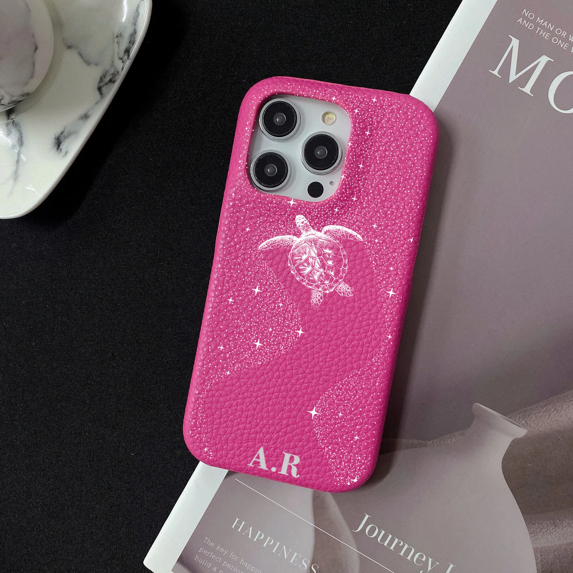 Personalised inevitable Initial kafr letters name Leather Case for iphone 17 12 14 13 15 Pro Max mini 16 Plus Luxury Hard Covers