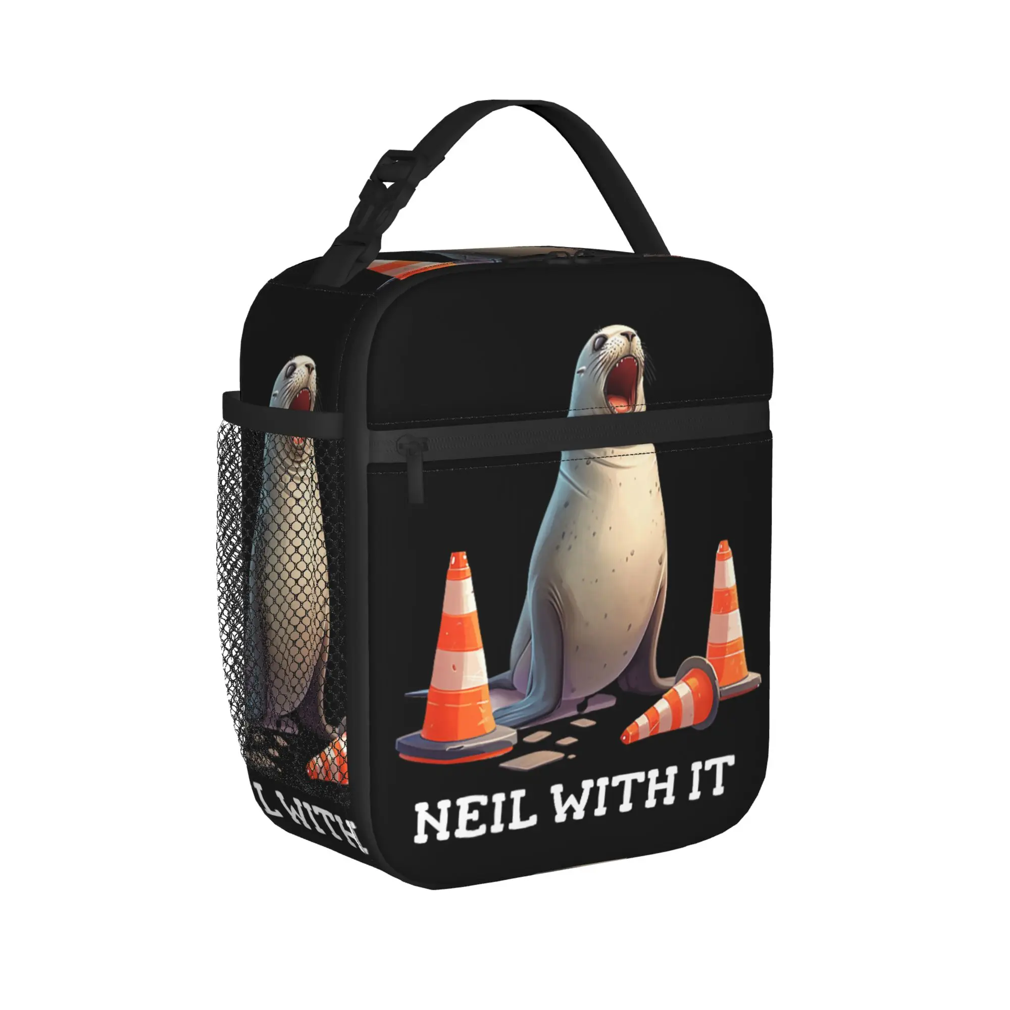Neil The Seal Funny Elephant Seal Meme Thermal Insulated Lunch Bag for Picnic  Reusable Bento Box Cooler Thermal Lunch Boxes