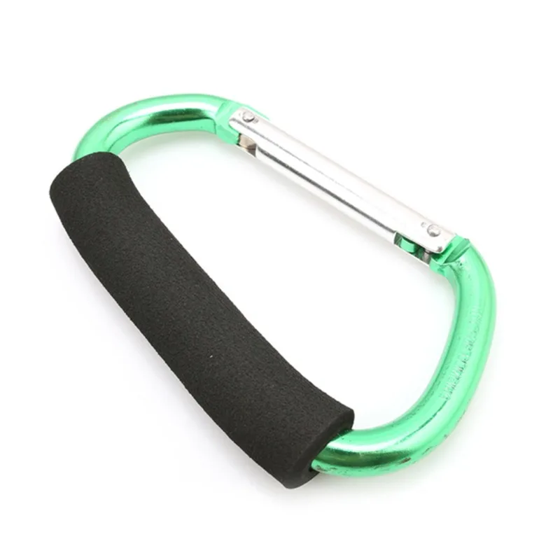 Großer Karabiner, Kinderwagen-Haken, Organizer, Aluminium, D-Ring, Federverschluss, Schlüsselanhänger-Clip, Tragegriff zum Aufhängen von Geldbörsen, Einkaufstaschen – Detail 29