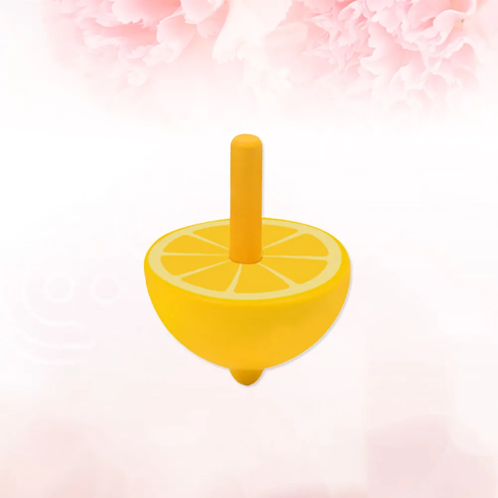 

Mini Wood Fruit Shape Yellow Spinning Child Hand Eye Coordination Creative Skill Development
