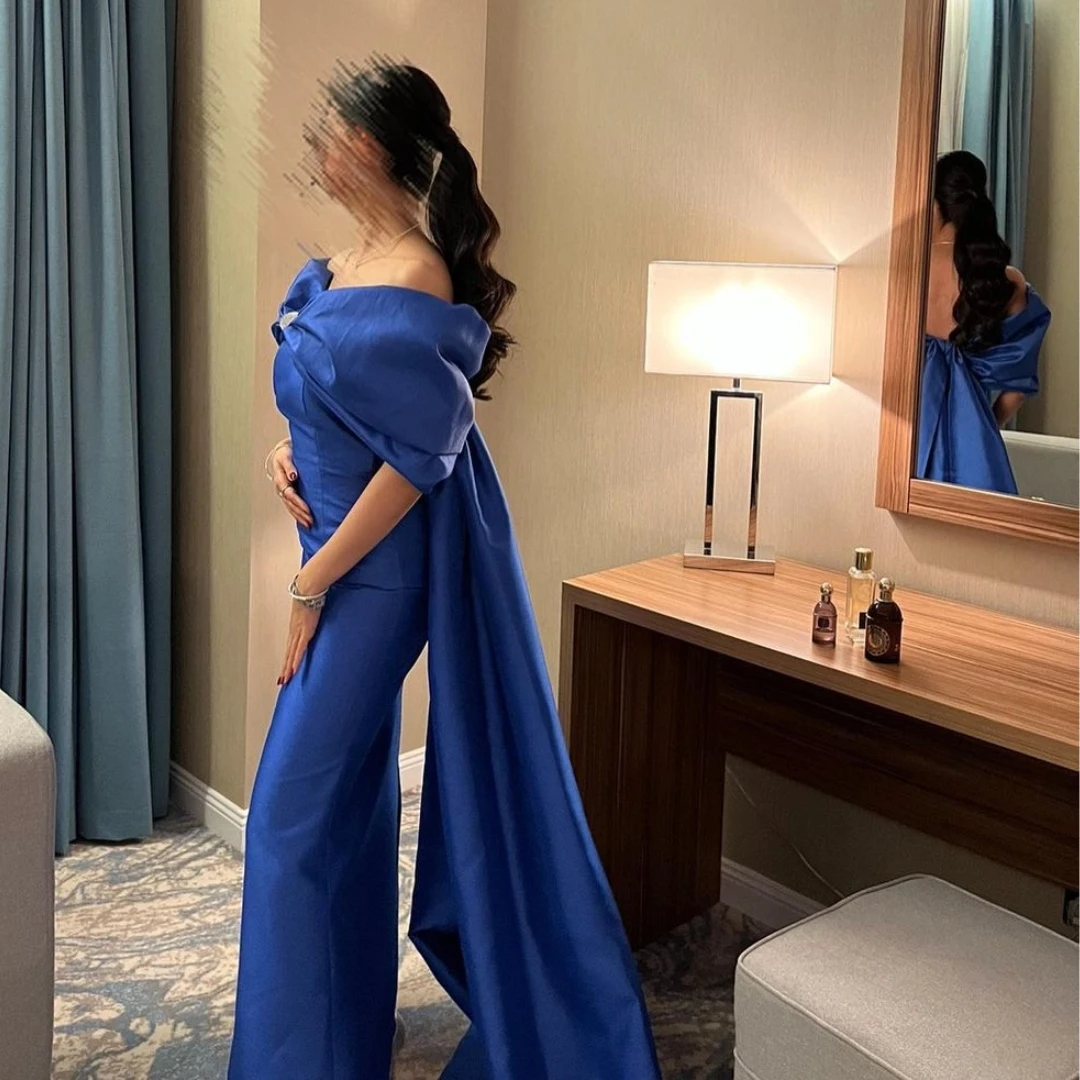 Fashionvane Customized Women Wear Bateau Neck Prom Dresses Mermaid Special Banquet Long Wraps Evening Party Dress Saudi Arabia