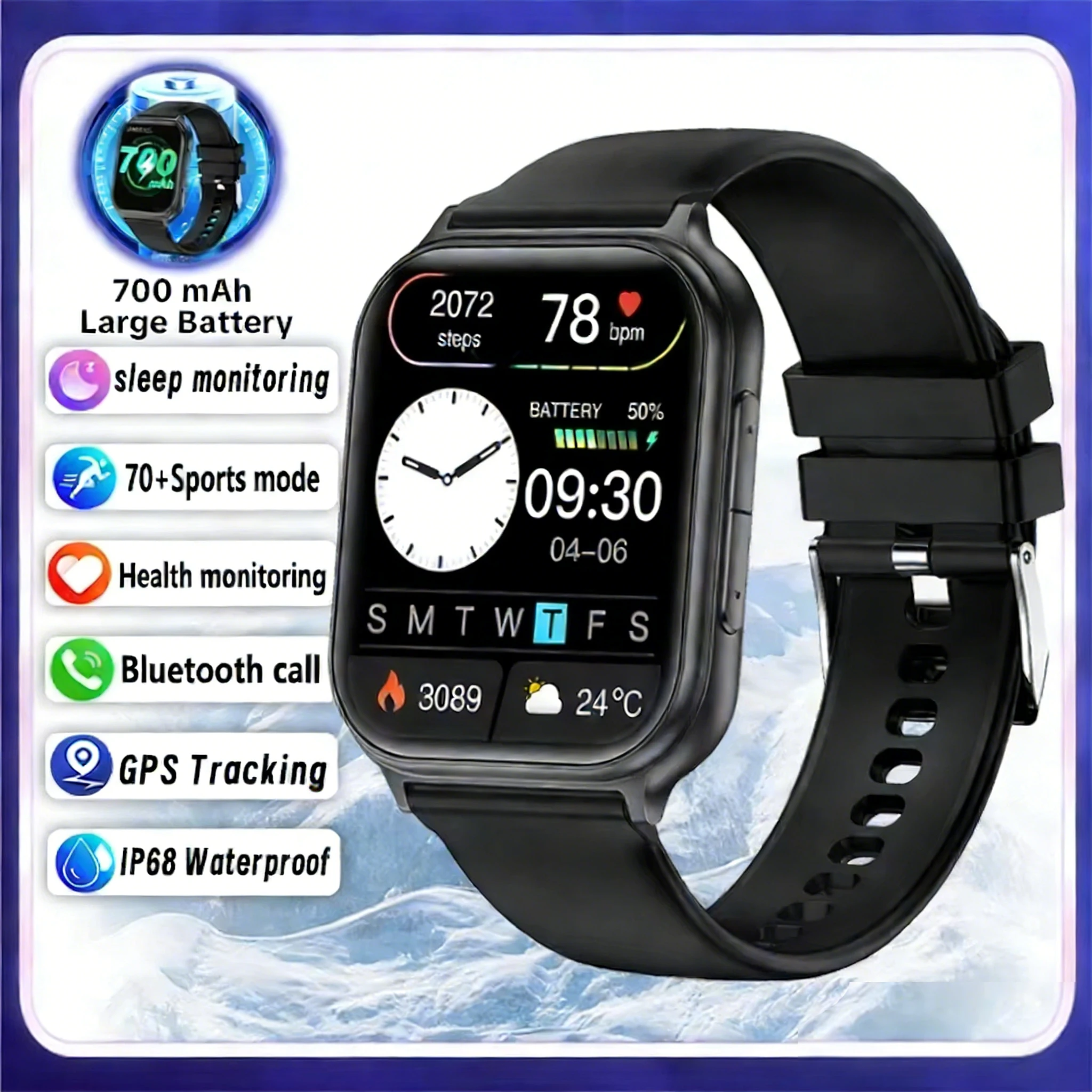 

2026 New Bip 6 Pro Smart Watch Smartwatches Men Women Professional Sports IP68 Waterproof Built-in 24H Heart Rate Bluetooth Call