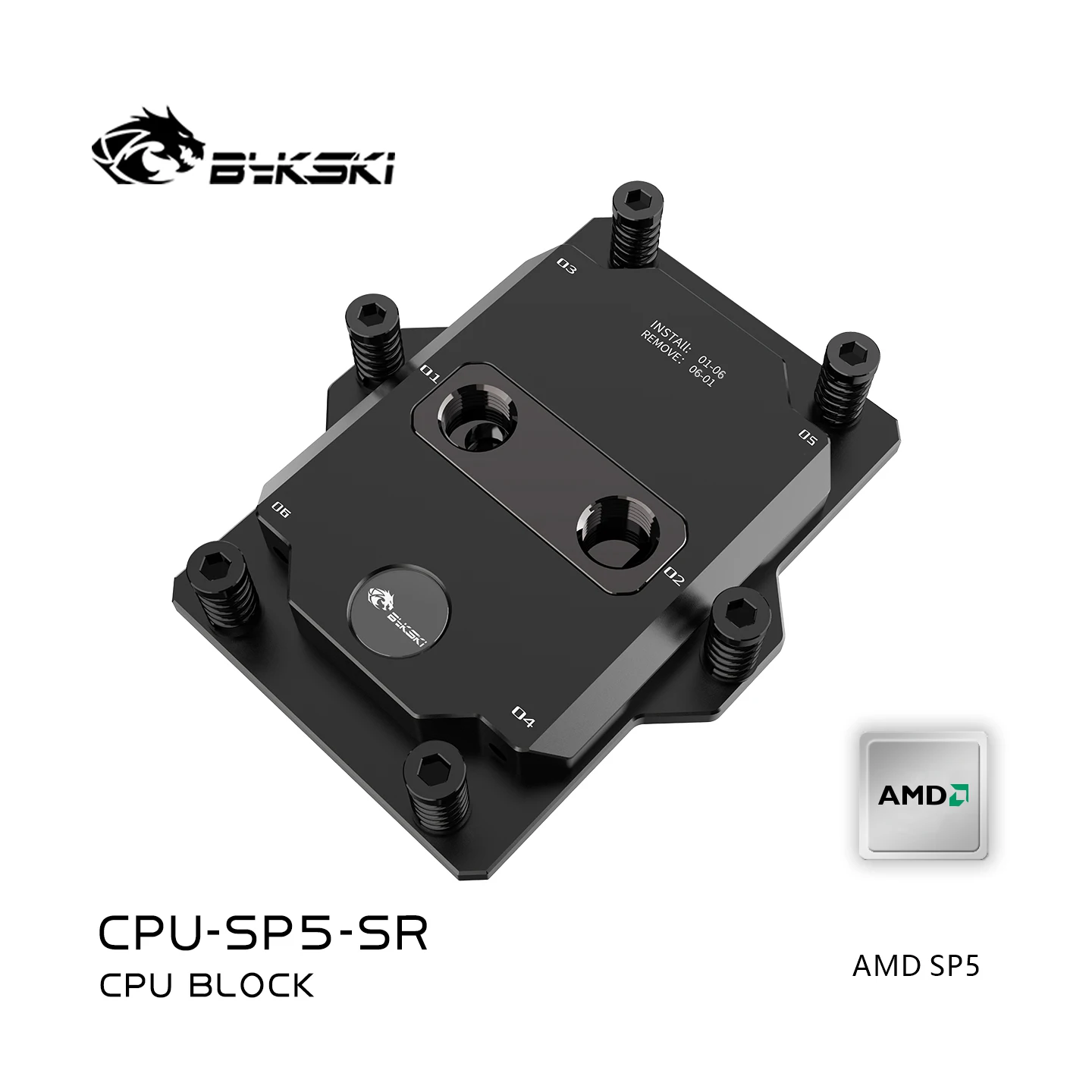 

Водяной блок процессора Bykski для процессора AMD SP5, серверный кулер AI, компьютерное жидкостное охлаждение, латунь + медь, G1/4", процессор-SP5-SR