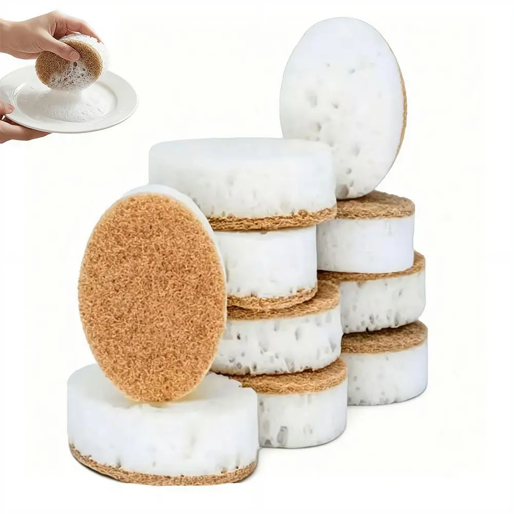 10Pcs Kitchen Cleaning Sponge Pack Non-Scratch Dish Washing Scrubber Eraser Dual-Sided Multi-Purpose Household Cleaning Pad