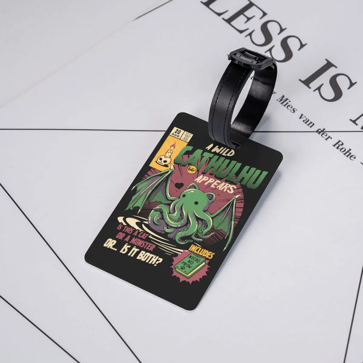 A Wild Cthulhu Bagagem Tag, Proteção de Privacidade, Gato ou Monstro, Kaiju, Filme Lovecraft, Bagagem Tags, Travel Bag Labels, Mala